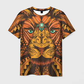 Мужская футболка 3D с принтом Африканский Лев | Морда Льва с узорами Мандала в Новосибирске, 100% полиэфир | прямой крой, круглый вырез горловины, длина до линии бедер | africa | afrika | all over | lion | lions | mandala | pattern | африка | африканский узор | большой лев | дикая природа | король зверей | лицо льва | львёнок | львиная | львица | львы | огромный лев | паттерн | рыжий лев