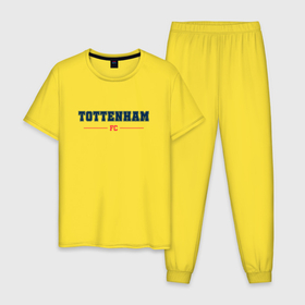 Мужская пижама хлопок с принтом Tottenham FC Classic в Петрозаводске, 100% хлопок | брюки и футболка прямого кроя, без карманов, на брюках мягкая резинка на поясе и по низу штанин
 | Тематика изображения на принте: 
