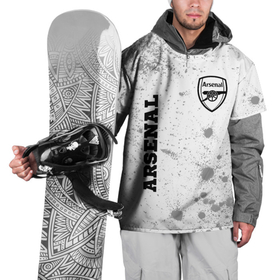 Накидка на куртку 3D с принтом Arsenal Sport на светлом фоне в Петрозаводске, 100% полиэстер |  | arsenal | club | football | logo | sport | арсенал | клуб | краска | краски | лого | мяч | символ | спорт | футбол | футболист | футболисты | футбольный