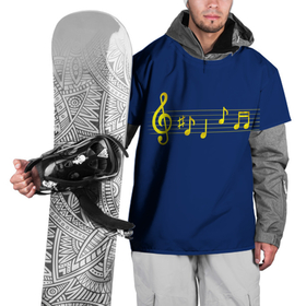 Накидка на куртку 3D с принтом Скрипичный ключ и ноты в Петрозаводске, 100% полиэстер |  | аккорд | блюз | джаз | звук | золотой | мелодия | музыка | ноты | песня | ритм | скрипичный ключ
