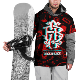 Накидка на куртку 3D с принтом Nickelback Rock Glitch в Екатеринбурге, 100% полиэстер |  | band | glitch | metal | nickelback | rock | глитч | группа | камуфляж | метал | милитари | никельбэк | рок | хард