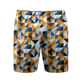 Мужские шорты спортивные с принтом Полигональный геометрический узор ,  |  | abstract | black | blue | four color | geometric | gray | orange | polygonal | polygons | triangles | абстрактный | геометрический | классический | многоугольники | оранжевый | полигональный | простой | серый | синий | треугольники | черный