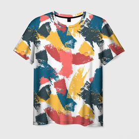 Мужская футболка 3D с принтом Мазки краской | Паттерн , 100% полиэфир | прямой крой, круглый вырез горловины, длина до линии бедер | graffiti | street art | граффити | стрит арт | хипстер
