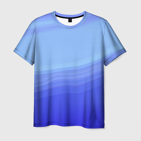 Мужская футболка 3D с принтом Blue abstract pattern , 100% полиэфир | прямой крой, круглый вырез горловины, длина до линии бедер | abstract | abstract pattern | blue | абстрактный узор | синий | синий узор