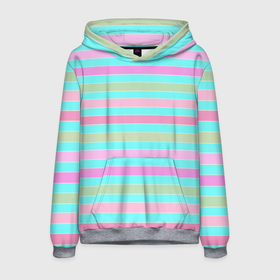 Мужская толстовка 3D с принтом Pink turquoise stripes horizontal Полосатый узор в Тюмени, 100% полиэстер | двухслойный капюшон со шнурком для регулировки, мягкие манжеты на рукавах и по низу толстовки, спереди карман-кенгуру с мягким внутренним слоем. | pink | stripes | turquoise | бирюзовый | горизонтальные полосы | зеленые полосы | полосатый узор | разноцветные полосы | розовый