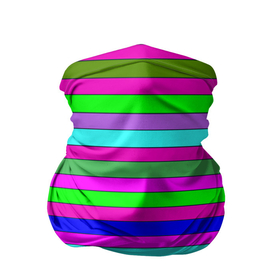 Бандана-труба 3D с принтом Multicolored neon bright stripes в Белгороде, 100% полиэстер, ткань с особыми свойствами — Activecool | плотность 150‒180 г/м2; хорошо тянется, но сохраняет форму | bright stripes | multicolored | neon | stripes | неоновые полосы | полосатый узор | яркие полосы
