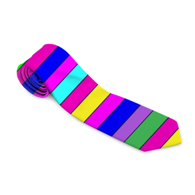 Галстук 3D с принтом Multicolored neon bright stripes в Курске, 100% полиэстер | Длина 148 см; Плотность 150-180 г/м2 | Тематика изображения на принте: bright stripes | multicolored | neon | stripes | неоновые полосы | полосатый узор | яркие полосы