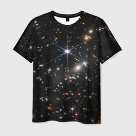 Мужская футболка 3D с принтом Новое изображение ранней вселенной от Джеймса Уэбба , 100% полиэфир | прямой крой, круглый вырез горловины, длина до линии бедер | james webb telescope | nasa | space | universe | вселенная | галактика | зведы | звездное небо | звезды в космосе | изображение ранней вселенной | космос | наса | телескоп джеймс уэбб | фото вселенная | фото космос