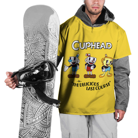 Накидка на куртку 3D с принтом Cuphead the delicious last course в Кировске, 100% полиэстер |  | cuphead | игра | мисс чаша | мугман | надпись | название | пероснажи | чашки