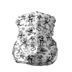 Бандана-труба 3D с принтом Паттерн Cuphead the delicious last course в Белгороде, 100% полиэстер, ткань с особыми свойствами — Activecool | плотность 150‒180 г/м2; хорошо тянется, но сохраняет форму | cuphead | игра | набросок | паттерн | персонаж | скетч | чашки