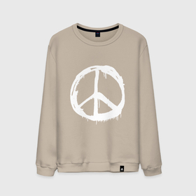 Мужской свитшот хлопок с принтом pacific symbol white в Петрозаводске, 100% хлопок |  | hippie | pacific | peace | world of peace | мир | мир во всем мире | мирный | мировой | хиппи