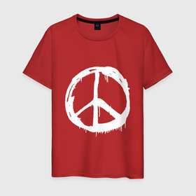 Мужская футболка хлопок с принтом pacific symbol white в Санкт-Петербурге, 100% хлопок | прямой крой, круглый вырез горловины, длина до линии бедер, слегка спущенное плечо. | hippie | pacific | peace | world of peace | мир | мир во всем мире | мирный | мировой | хиппи