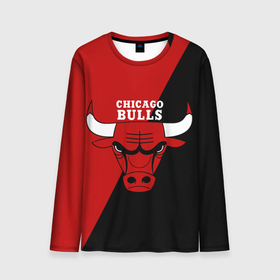 Мужской лонгслив 3D с принтом Chicago Bulls NBA в Курске, 100% полиэстер | длинные рукава, круглый вырез горловины, полуприлегающий силуэт | chicago bulls | nba | баскетбол | нба | чикаго буллз