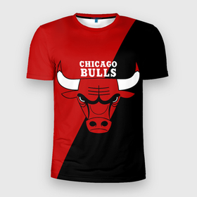 Мужская футболка 3D Slim с принтом Chicago Bulls NBA в Петрозаводске, 100% полиэстер с улучшенными характеристиками | приталенный силуэт, круглая горловина, широкие плечи, сужается к линии бедра | chicago bulls | nba | баскетбол | нба | чикаго буллз
