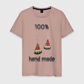Мужская футболка хлопок с принтом Сережки арбузики в Новосибирске, 100% хлопок | прямой крой, круглый вырез горловины, длина до линии бедер, слегка спущенное плечо. | accessoires | beads | bijou | earrings | fruit | hand made | jewelry | summer | watermelon | аксессуар | арбуз | арбузики | бижутерия | бисер | бусинки | лето | ручная работа | сережки | серьги | украшение | фрукт