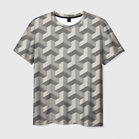 Мужская футболка 3D с принтом Геометрические фигуры | Оптическая иллюзия , 100% полиэфир | прямой крой, круглый вырез горловины, длина до линии бедер | 3d | 3d art | 3d арт | 3d геометрия | 3д | 3д арт | оптическая иллюзия | паттерны | узоры