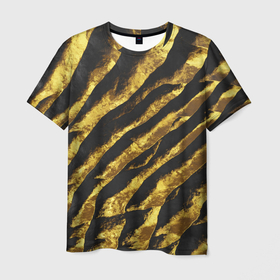 Мужская футболка 3D с принтом Золотая Чешуя Дракона , 100% полиэфир | прямой крой, круглый вырез горловины, длина до линии бедер | Тематика изображения на принте: dragon | gold | scales | дракон | золото | чешуя