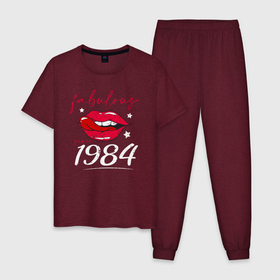 Мужская пижама хлопок с принтом Невероятно человек с 1984 года в Кировске, 100% хлопок | брюки и футболка прямого кроя, без карманов, на брюках мягкая резинка на поясе и по низу штанин
 | 