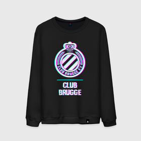 Мужской свитшот хлопок с принтом Club Brugge FC в стиле Glitch в Екатеринбурге, 100% хлопок |  | Тематика изображения на принте: 