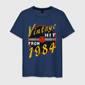 Мужская футболка хлопок с принтом Винтажный хит из 1984 в Белгороде, 100% хлопок | прямой крой, круглый вырез горловины, длина до линии бедер, слегка спущенное плечо. | 