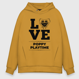 Мужское худи Oversize хлопок с принтом Poppy Playtime Love Classic в Новосибирске, френч-терри — 70% хлопок, 30% полиэстер. Мягкий теплый начес внутри —100% хлопок | боковые карманы, эластичные манжеты и нижняя кромка, капюшон на магнитной кнопке | 