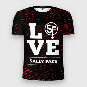 Мужская футболка 3D Slim с принтом Sally Face Love Классика в Рязани, 100% полиэстер с улучшенными характеристиками | приталенный силуэт, круглая горловина, широкие плечи, сужается к линии бедра | Тематика изображения на принте: 