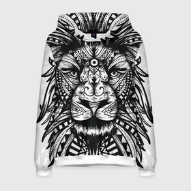 Мужская толстовка 3D с принтом Черно белый Африканский Лев | Black and White Lion , 100% полиэстер | двухслойный капюшон со шнурком для регулировки, мягкие манжеты на рукавах и по низу толстовки, спереди карман-кенгуру с мягким внутренним слоем. | Тематика изображения на принте: africa | afrika | all over | lion | lions | mandala | pattern | африка | африканский узор | большой лев | дикая природа | король зверей | лицо льва | львёнок | львиная | львица | львы | огромный лев | паттерн | рыжий лев