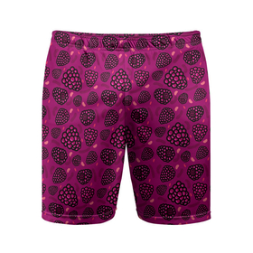 Мужские шорты спортивные с принтом Малиновый рай ,  |  | Тематика изображения на принте: арт | малина | малиновый | принт | рисунок | розовый | ягода