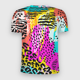Мужская футболка 3D Slim с принтом LEOPARD TEXTURE в Белгороде, 100% полиэстер с улучшенными характеристиками | приталенный силуэт, круглая горловина, широкие плечи, сужается к линии бедра | Тематика изображения на принте: abstract | beautiful | bright | floral | graphics | green | pattern | pink | purple | rainbow | stripes | stunning | watercolor | white | абстракция | акварель | белый | графика | зеленый | красивый | полосы | потрясающий | радуга | розовый | узор | фиоле