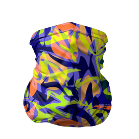 Бандана-труба 3D с принтом Пятнистый желто фиолетовый узор в Санкт-Петербурге, 100% полиэстер, ткань с особыми свойствами — Activecool | плотность 150‒180 г/м2; хорошо тянется, но сохраняет форму | абстрактный узор | желтый | пятна | пятнистый узор | фиолетовый