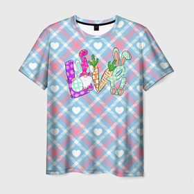 Мужская футболка 3D с принтом Буквы  Love   детский  стиль в Тюмени, 100% полиэфир | прямой крой, круглый вырез горловины, длина до линии бедер | love | буквы | детский | лов | любовь