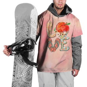 Накидка на куртку 3D с принтом Love Summer  Лето в Курске, 100% полиэстер |  | Тематика изображения на принте: summer | лето | любовь | море | отпуск | персик | сланцы