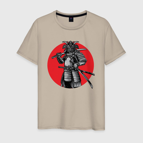Мужская футболка хлопок с принтом GHOST OF TSUSHIMA Sucker Punch в Санкт-Петербурге, 100% хлопок | прямой крой, круглый вырез горловины, длина до линии бедер, слегка спущенное плечо. | Тематика изображения на принте: ghost | tsushima | воин | игра | китай | самурай