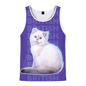 Мужская майка 3D с принтом Котенок британской кошки , 100% полиэстер | круглая горловина, приталенный силуэт, длина до линии бедра. Пройма и горловина окантованы тонкой бейкой | british cat | английская кошка | британец | британская вислоухая кошка | британская кошка | британский кот | вислоухий британец | вислоухий котенок британец | кот британец | котенок британец