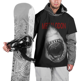 Накидка на куртку 3D с принтом Гигантская акула в Екатеринбурге, 100% полиэстер |  | акула | вымершая акула | гигантская акула | мегалодон | надпись | рот