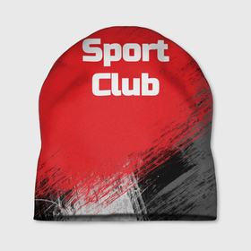 Шапка 3D с принтом Sport Club Спортивный клуб , 100% полиэстер | универсальный размер, печать по всей поверхности изделия | sport | sport club | красный серый | спортивный | черный