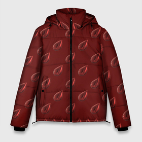 Мужская зимняя куртка 3D с принтом Красные симметричные перламутровые капли в Новосибирске, верх — 100% полиэстер; подкладка — 100% полиэстер; утеплитель — 100% полиэстер | длина ниже бедра, свободный силуэт Оверсайз. Есть воротник-стойка, отстегивающийся капюшон и ветрозащитная планка. 

Боковые карманы с листочкой на кнопках и внутренний карман на молнии. | 3д | блестящий | геометрия | капли | красный | перламутр | симметрия
