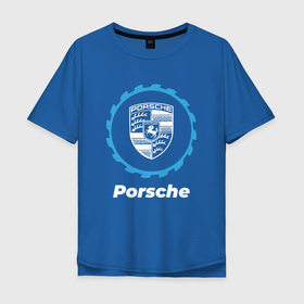 Мужская футболка хлопок Oversize с принтом Porsche в стиле Top Gear в Санкт-Петербурге, 100% хлопок | свободный крой, круглый ворот, “спинка” длиннее передней части | 