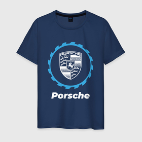 Мужская футболка хлопок с принтом Porsche в стиле Top Gear в Петрозаводске, 100% хлопок | прямой крой, круглый вырез горловины, длина до линии бедер, слегка спущенное плечо. | 