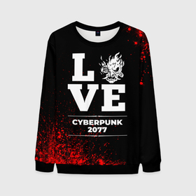 Мужской свитшот 3D с принтом Cyberpunk 2077 Love Классика в городе Новоалтайск, 100% полиэстер с мягким внутренним слоем | круглый вырез горловины, мягкая резинка на манжетах и поясе, свободная посадка по фигуре | 