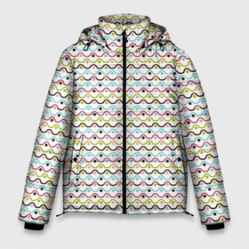 Мужская зимняя куртка 3D с принтом Волнистые линии геометрия в Новосибирске, верх — 100% полиэстер; подкладка — 100% полиэстер; утеплитель — 100% полиэстер | длина ниже бедра, свободный силуэт Оверсайз. Есть воротник-стойка, отстегивающийся капюшон и ветрозащитная планка. 

Боковые карманы с листочкой на кнопках и внутренний карман на молнии. | абстрактные | абстракция | геометрия | классика | классические | нейтральные | спокойные | узор | узоры