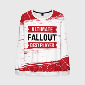 Мужской свитшот 3D с принтом Fallout: красные таблички Best Player и Ultimate в Белгороде, 100% полиэстер с мягким внутренним слоем | круглый вырез горловины, мягкая резинка на манжетах и поясе, свободная посадка по фигуре | fallout | logo | ultimate | игра | игры | краска | лого | логотип | символ | фаллаут