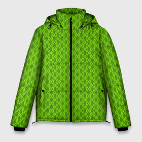 Мужская зимняя куртка 3D с принтом Зеленые ячейки текстура в Санкт-Петербурге, верх — 100% полиэстер; подкладка — 100% полиэстер; утеплитель — 100% полиэстер | длина ниже бедра, свободный силуэт Оверсайз. Есть воротник-стойка, отстегивающийся капюшон и ветрозащитная планка. 

Боковые карманы с листочкой на кнопках и внутренний карман на молнии. | абстрактные | абстракция | геометрия | классика | классические | нейтральные | спокойные | узор | узоры