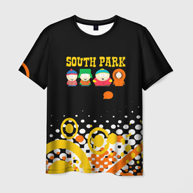 Мужская футболка 3D с принтом Южный Парк   абстракция , 100% полиэфир | прямой крой, круглый вырез горловины, длина до линии бедер | south park | sp | батерс | баттерс | гарисон | енот | кайл брофловски | картман | кеннет | кенни | маки | макки | маккормик | марш | мистер | мистереон | мультфильм | полотенчик | ренди | саус парк | сауспарк