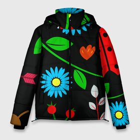 Мужская зимняя куртка 3D с принтом цветы   микро в Белгороде, верх — 100% полиэстер; подкладка — 100% полиэстер; утеплитель — 100% полиэстер | длина ниже бедра, свободный силуэт Оверсайз. Есть воротник-стойка, отстегивающийся капюшон и ветрозащитная планка. 

Боковые карманы с листочкой на кнопках и внутренний карман на молнии. | божья коровка | животные | лети к своим | лето | микро | насекомые | одуванчик | прикольные картинки | природа | цветы