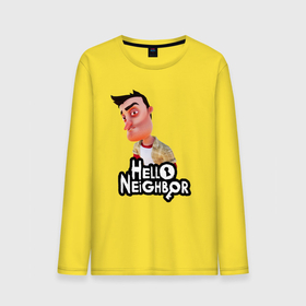 Мужской лонгслив хлопок с принтом Hello Neighbor | Привет сосед Ник Рот , 100% хлопок |  | hello neighbor | видеоигра | игра | ник рот | привет сосед | сосед | теодор питерсон