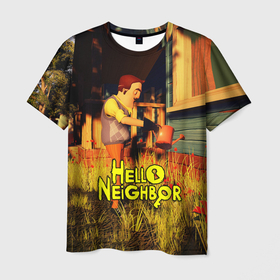 Мужская футболка 3D с принтом Hello Neighbor | Привет сосед | Сосед поливает в Курске, 100% полиэфир | прямой крой, круглый вырез горловины, длина до линии бедер | hello neighbor | видеоигра | игра | ник рот | привет сосед | сосед | теодор питерсон