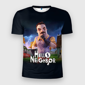 Мужская футболка 3D Slim с принтом Hello Neighbor | игра Привет сосед , 100% полиэстер с улучшенными характеристиками | приталенный силуэт, круглая горловина, широкие плечи, сужается к линии бедра | hello neighbor | видеоигра | игра | привет сосед | сосед | теодор питерсон