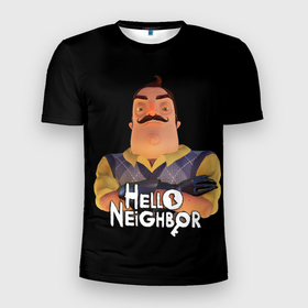 Мужская футболка 3D Slim с принтом Привет сосед | Hello Neighbor в Петрозаводске, 100% полиэстер с улучшенными характеристиками | приталенный силуэт, круглая горловина, широкие плечи, сужается к линии бедра | hello neighbor | видеоигра | игра | привет сосед | сосед | теодор питерсон