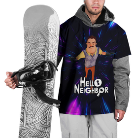 Накидка на куртку 3D с принтом Hello Neighbor | Привет сосед | Бегущий сосед в Новосибирске, 100% полиэстер |  | Тематика изображения на принте: hello neighbor | видеоигра | игра | ник рот | привет сосед | сосед | теодор питерсон